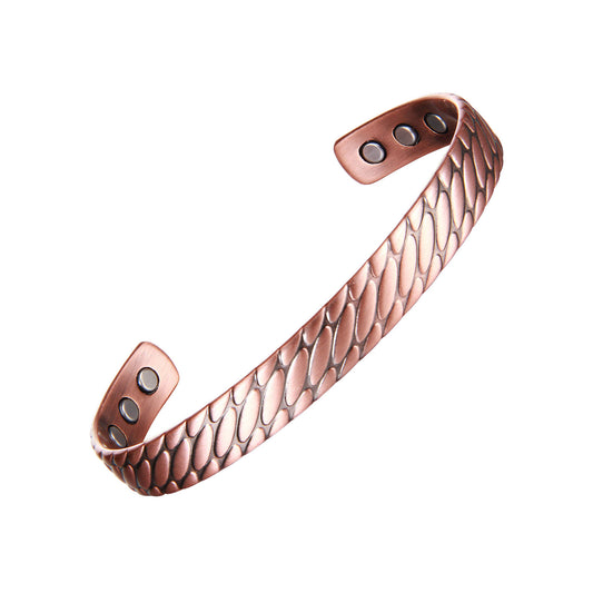 COPPER BRACELET WITH MAGNETS SNAKE SCALE DESIGN BY ATOMIC29