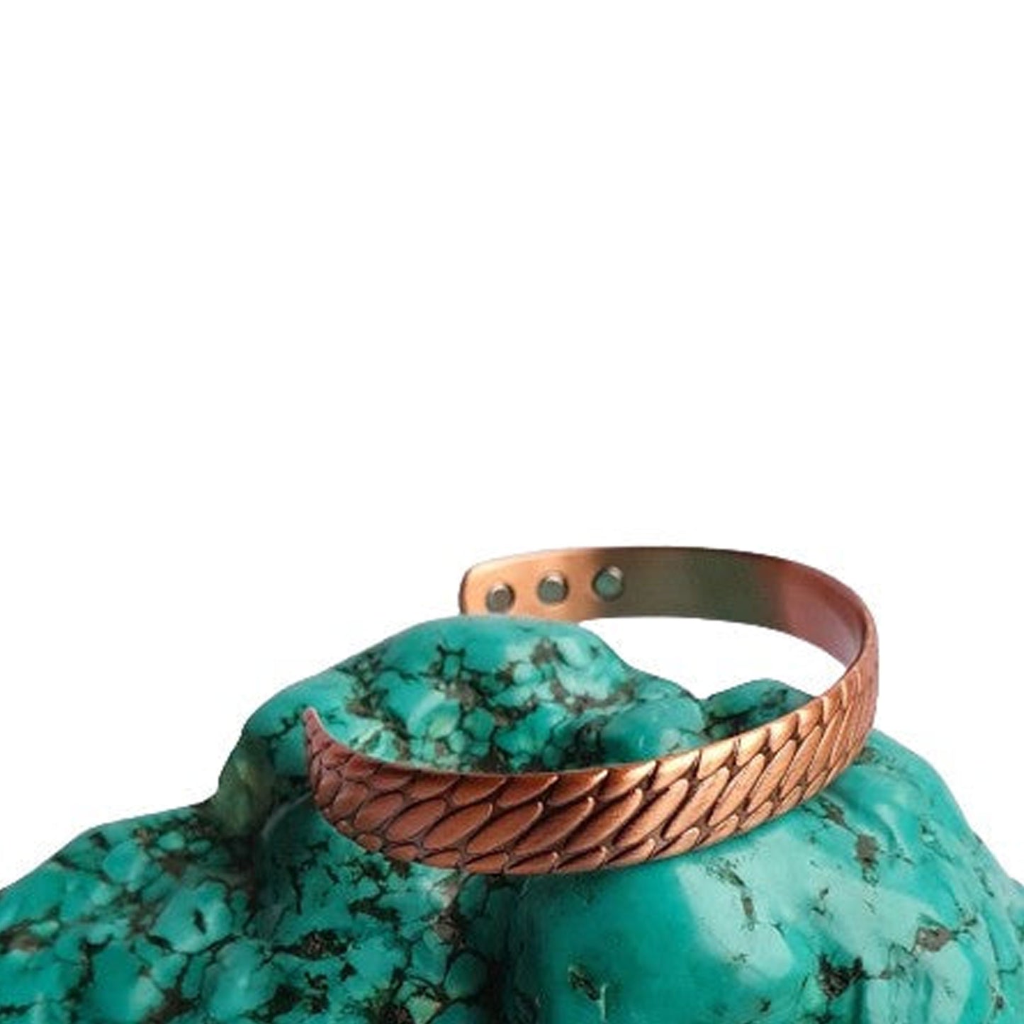 COPPER BRACELET WITH MAGNETS SNAKE SCALE DESIGN BY ATOMIC29