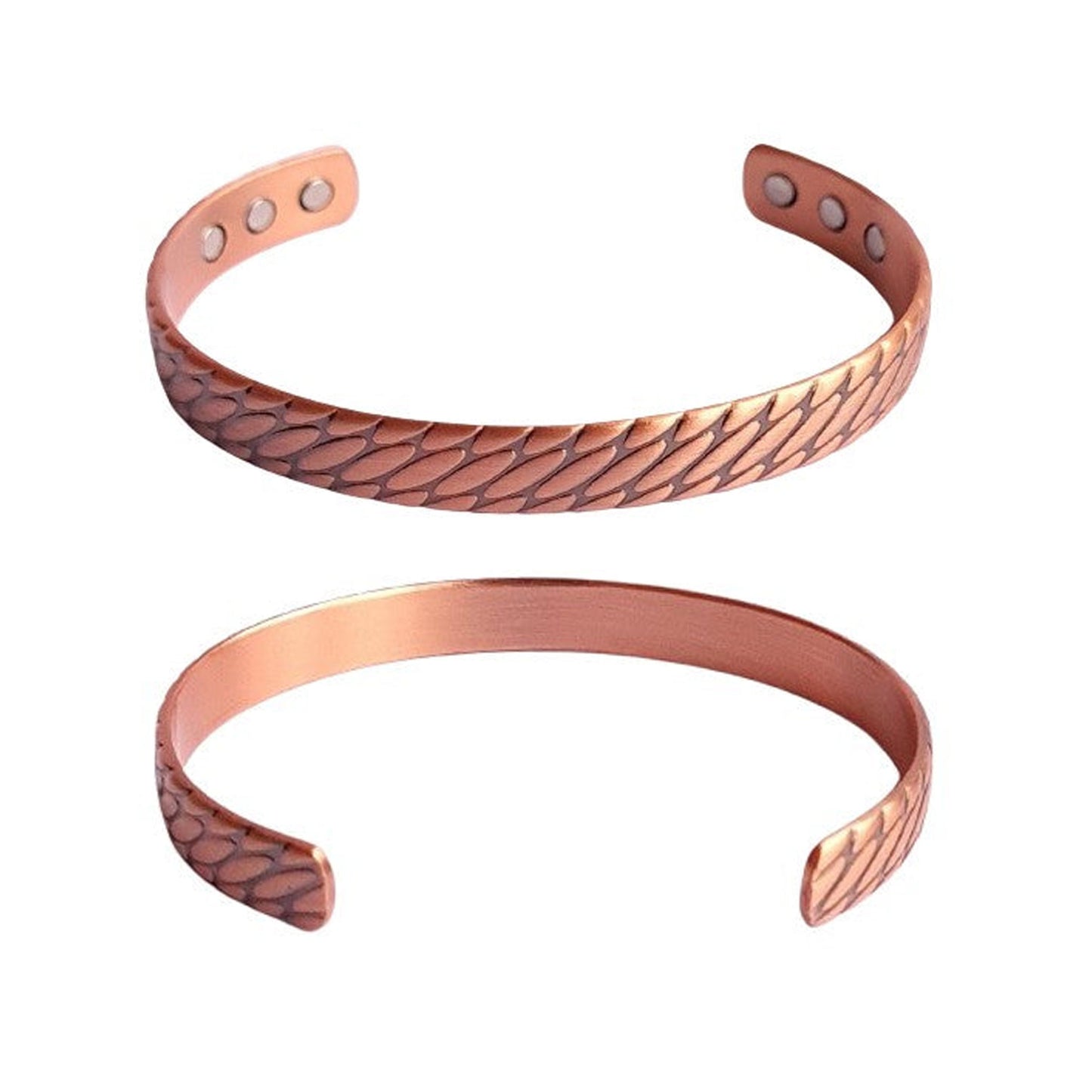 COPPER BRACELET WITH MAGNETS SNAKE SCALE DESIGN BY ATOMIC29