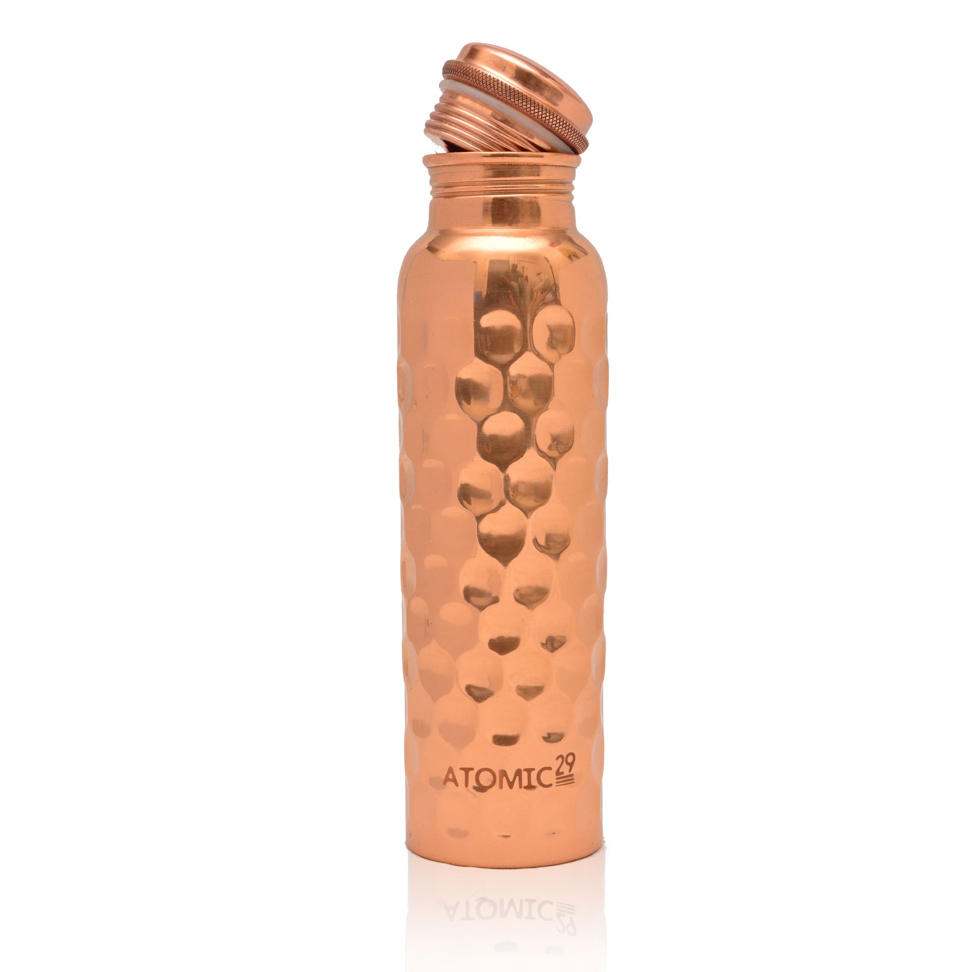 COPPER WATER BOTTLE IN JUTE CARRY BAG BY ATOMIC29