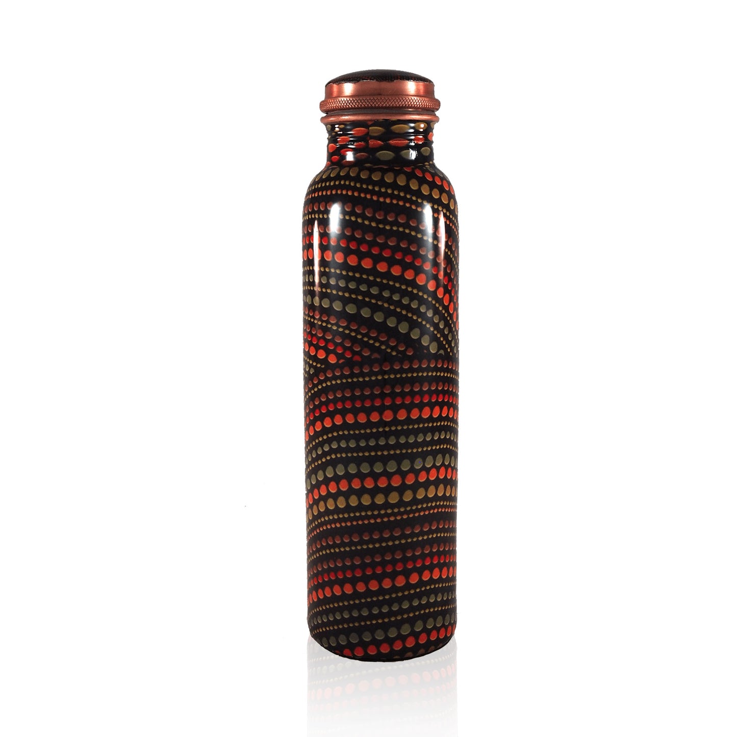 Copper Water Bottle Native Design 950ml - 1L with carry on Burlap (Jute) bag - Atomic29