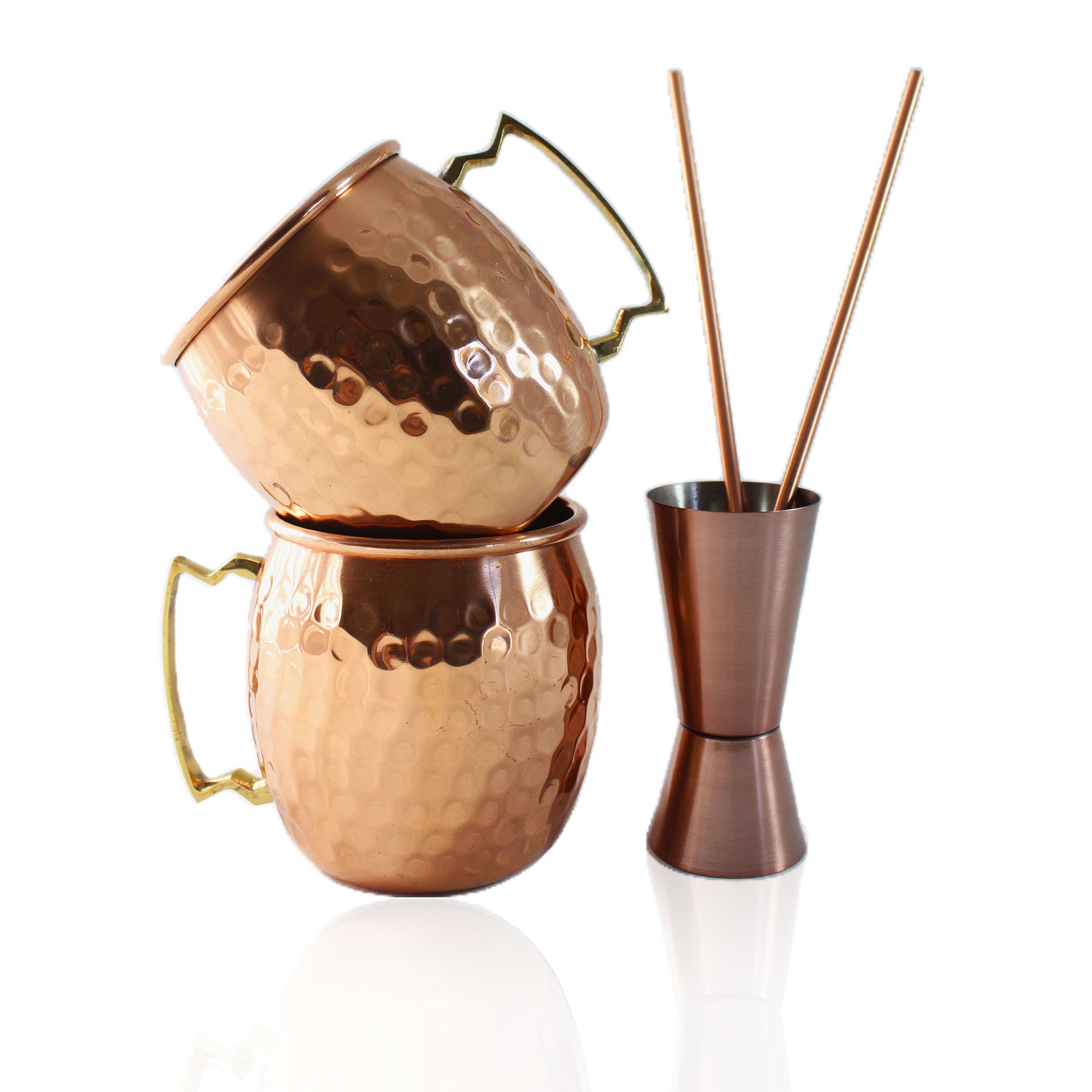 COPPER MOSCOW MULE MUGS 5 PIECES SET IN HAMMERED FINISH BY ATOMIC29