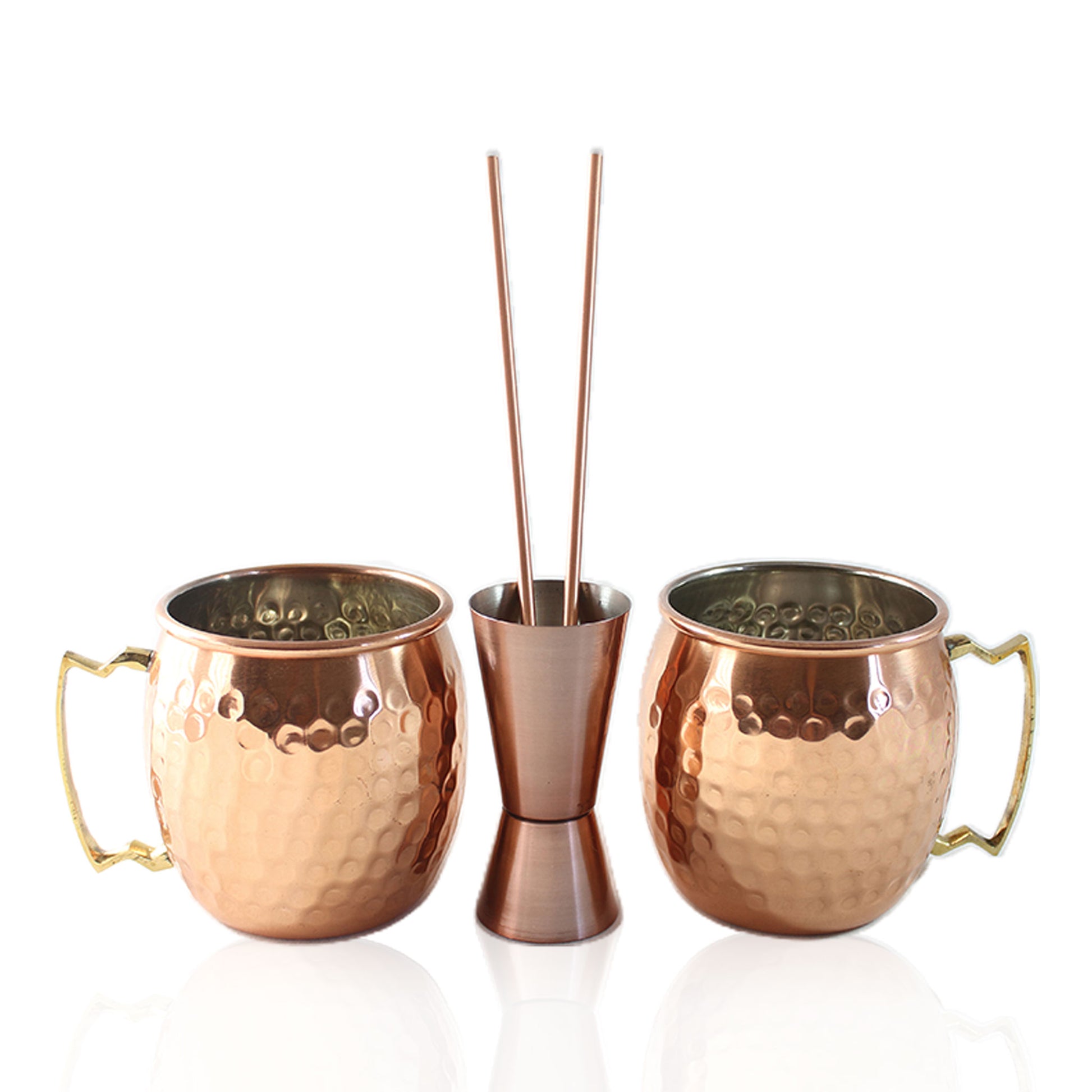 COPPER MOSCOW MULE MUGS 5 PIECES SET IN HAMMERED FINISH BY ATOMIC29