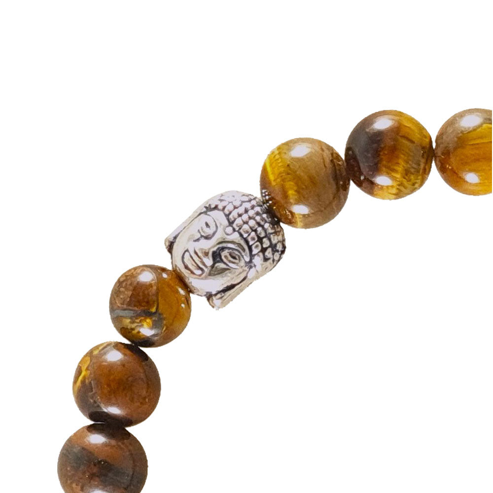 TIGER STONE BRACELET WITH SILVER BUDDHA